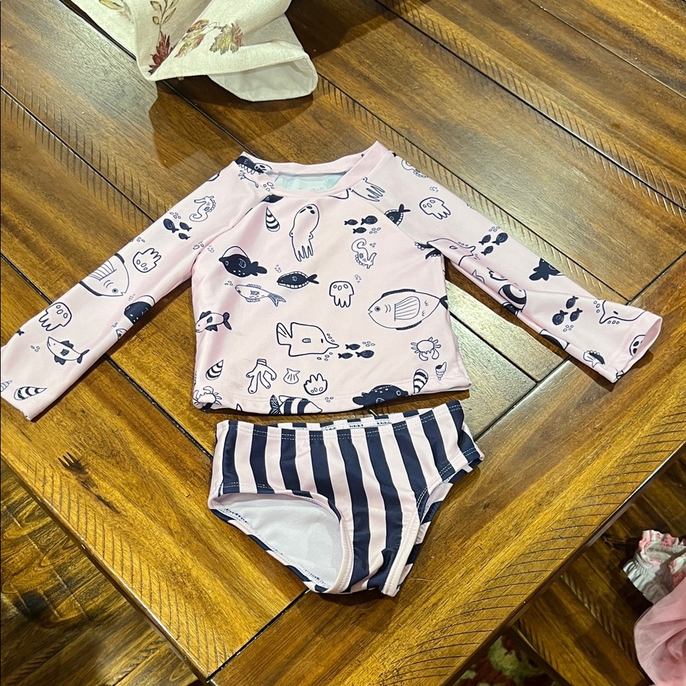 Cat & Jack Pink and Navy Kids Swim Set
